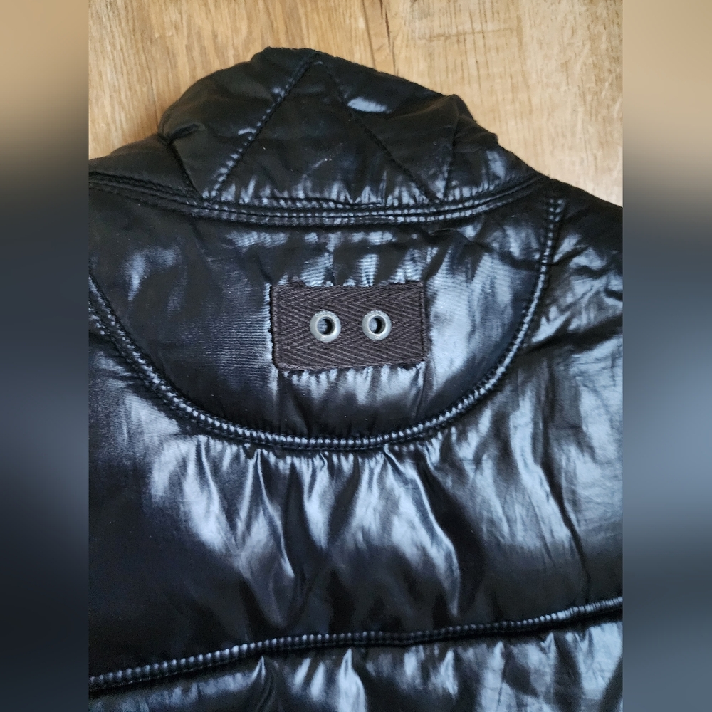 Converse One Star Puffer Vest Mens S Womens M Black Shiny Embroidered Logo - Picture 5 of 8